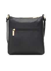 Чорна жіноча сумка-месенджер зі штучної шкіри TOREC-1177-99(W26), вигляд виробу ззаду на білому фоні.