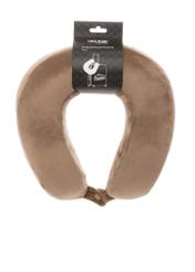 Бежевий м'який підголівник AW-014-0004-1B(W26), вигляд виробу з упаковкою на білому тлі.