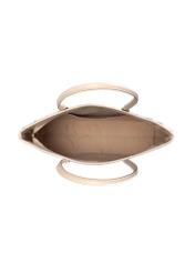 Велика світло-бежева жіноча сумка з тасьмою TOREC-1168-1A(W26), вигляд виробу всередині на білому тлі.