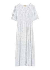 Довга біла сукня в квіти SUKDT-0191-7P(W26)