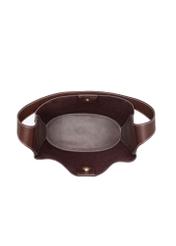 Темно-коричнева жіноча сумка зі штучної шкіри TOREC-1214-1H(W26), вигляд виробу всередині на білому тлі.