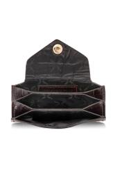 Маленький жіночий гаманець коричневого кольору PORES-0890-1H(W26), вигляд товару всередині на білому тлі.