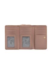 Великий рожевий шкіряний жіночий гаманець PORES-0801H-5D(W26), вигляд товару всередині на білому тлі.