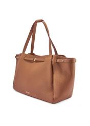 Skórzana torebka shopper w kolorze camelu TORES-1207-1D(W26)