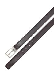 Коричневий чоловічий шкіряний ремінь PASMS-0263-89(W25), крупний план виробу на білому фоні.