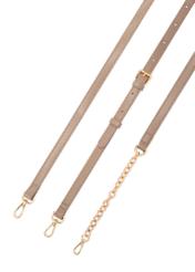 Бежева жіноча сумка-месенджер TOREC-1179-1P(W26), крупний план деталі виробу на білому фоні.