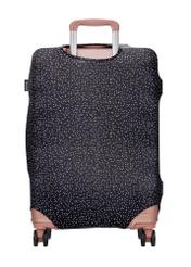 Чохол для валізи середнього розміру в горошок AW-013-0007-9P-M(W26), вигляд виробу зі зворотного боку валізи.