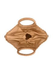 Напівкругла бежева плетена сумка TOREC-0940-1E(W26), вигляд виробу всередині на білому тлі.