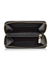 Чорний шкіряний жіночий гаманець середнього розміру PORES-0898R-9I(W26), вигляд товару всередині на білому тлі.