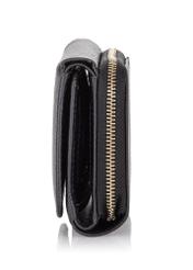 Великий чорний шкіряний жіночий гаманець PORES-0801R-9I(W26), вигляд виробу збоку на білому фоні.