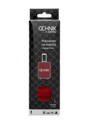 Червоний чохол для великої валізи з логотипом AW-013-0002-4B-L(W26), вигляд виробу в упаковці спереду.