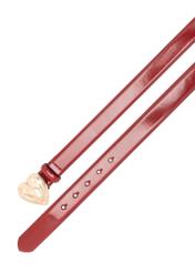 Шкіряний ремінь із пряжкою у формі серця PASDS-0337-4B(W26), вигляд виробу зверху на білому фоні.