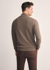 Camelowy sweter męski SWEMT-0174-1D(Z26)