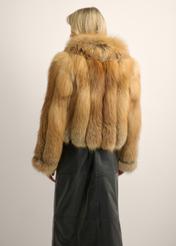 Damskie futro naturalne w kolorze rudym FUTDF-0110-3D(Z26)