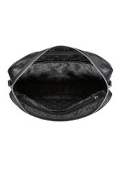 Чорна шкіряна сумка для ноутбука TORES-1227-99(W26), вигляд товару всередині на білому тлі.