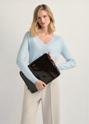 Ciemnobrązowa skórzana aktówka damska TORES-1257-1I(W26)