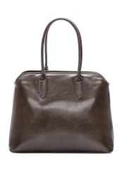 Коричнева велика жіноча сумка TOREC-1076-89(Z25), вигляд виробу зі зворотного боку на білому фоні.
