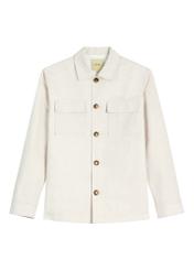 Світло-бежевий лляний чоловічий піджак KURMT-0420-1A(W26)