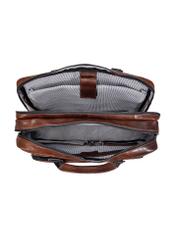 Коричнева шкіряна чоловіча сумка TORMS-0100-1H(W26), вигляд виробу всередині на білому тлі.