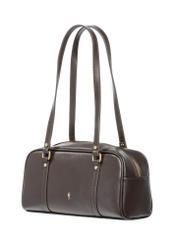 Темно-коричнева сумка через плече TOREC-1233-1I(W26), діагональний вигляд виробу на білому тлі.