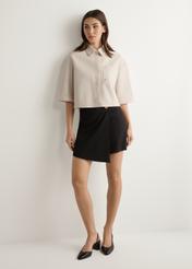 Жіночі чорні кюлоти SZODT-0008-99(W26), вигляд виробу спереду на моделі. Видно все тіло.