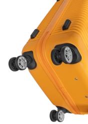 Середня валіза на колесах WALAB-0040-3A-24(W26), вигляд виробу на колесах на білому фоні.