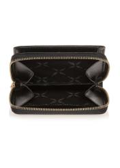 Mały czarny skórzany portfel damski PORES-0833-99(W23)-05