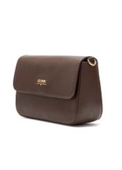 Шоколадна жіноча сумка-месенджер TOREC-0930B-89(Z25), діагональний вигляд виробу на білому фоні.