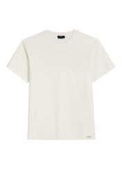 Кремова чоловіча ребриста футболка TSHMT-0142-0B(W26), вигляд виробу спереду на білому тлі.