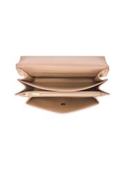 Бежева жіноча сумка з монограмою TOREC-1155-1A(W26), вигляд виробу зі зворотного боку на білому фоні.