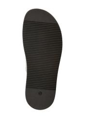 Чоловічі темно-коричневі шкіряні сандалі BUTYM-0537-1I(W26), вигляд підошви виробу на білому фоні.