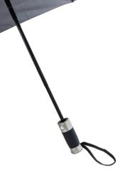 Чоловіча складна парасолька сірого кольору PARSM-0031-9B(W26), вигляд ручки виробу на білому фоні.