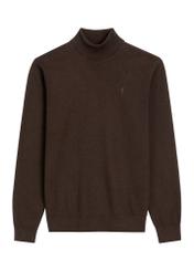 Sweter męski z golfem w kolorze ciemnobrązowym SWEMT-0095B-1I(Z26)