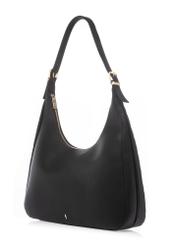 Чорна жіноча сумка-шопер TOREC-1238-99(W26), діагональний вигляд виробу на білому фоні.