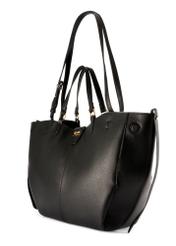 Велика чорна сумка-шопер TOREC-1201-99(W26), діагональний вигляд товару на білому фоні.