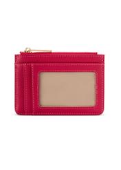 Футляр для карток кольору фуксії POREC-0413-5E(W26), вигляд виробу ззаду на білому тлі.