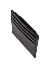 Чорний шкіряний футляр для карток PORMS-0679-99(W26), крупний план деталей виробу на білому тлі.