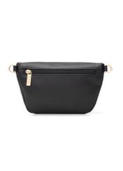 Чорна жіноча поясна сумка TOREC-1119-99(W26), вигляд виробу ззаду на білому фоні.