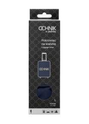 Темно-синій чохол для великої валізи AW-013-0002-7D-L(W26), вигляд виробу спереду в упаковці.