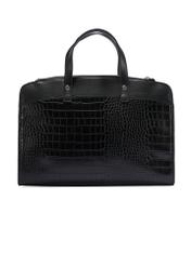 Чорна жіноча сумка з крокоподібної шкіри TOREC-1143-9G(W26), вигляд виробу зі зворотного боку на білому фоні.