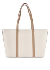 Kremowa skórzana torebka shopper TORES-1273-0B(W26)