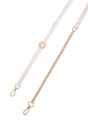 Кремова шкіряна сумка-багажник TORES-1270-0B(W26), вигляд виробу з ремінцем на білому фоні.