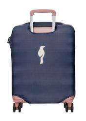 Темно-синій чохол для невеликої валізи AW-013-0002-7D-S(W26), вигляд виробу зі зворотного боку валізи.