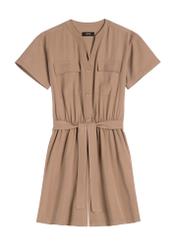 Жіночий короткий віскозний комбінезон KOBDT-0014-1D(W26), вигляд виробу спереду на білому тлі.