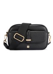 Маленька чорна жіноча сумочка TOREC-1174-99(W26), вигляд виробу спереду на білому тлі.