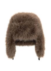 Brązowa czapka uszatka damska CZADF-0047-1H(Z26)