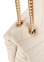 Skórzana torebka damska w kolorze kremowym TORES-1285-0B(W26)