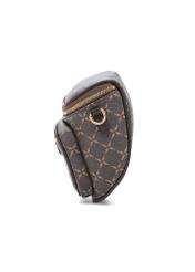 Коричнева поясна сумка з монограмою TOREC-1077-89(Z25), вигляд виробу збоку на білому фоні.