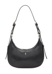 Чорна маленька сумка-хобо TOREC-1136-99(W26), вигляд виробу спереду на білому тлі.