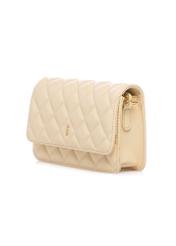 Жовта маленька стьобана жіноча сумочка TOREC-1033-2A(W26), діагональний вигляд виробу на білому тлі.